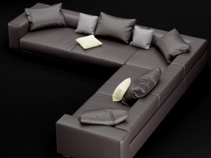 corner leather sofa Modelo 3D