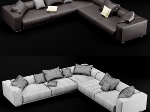 corner leather sofa Modelo 3D