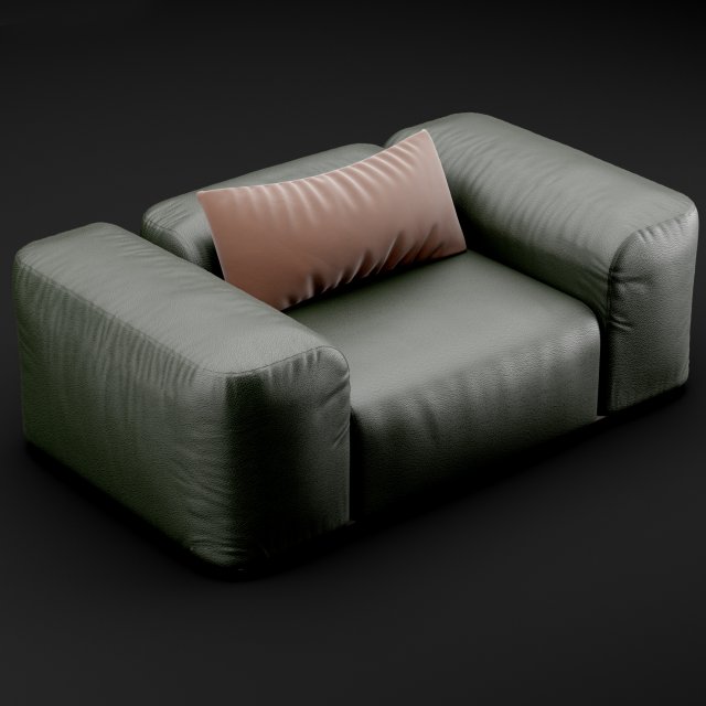 leather armchair 3D Model .c4d .max .obj .3ds .fbx .stl .blend 