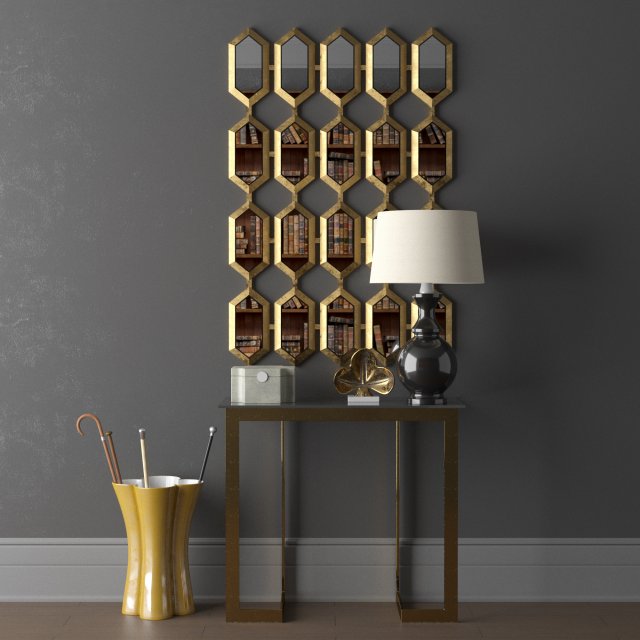 console whith decor 3D Model .c4d .max .obj .3ds .fbx .stl .blend 