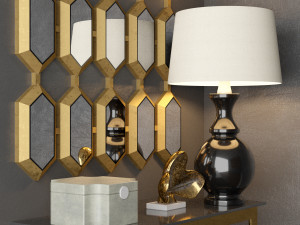 console whith decor 3D Model