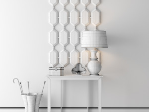 console whith decor 3D Model