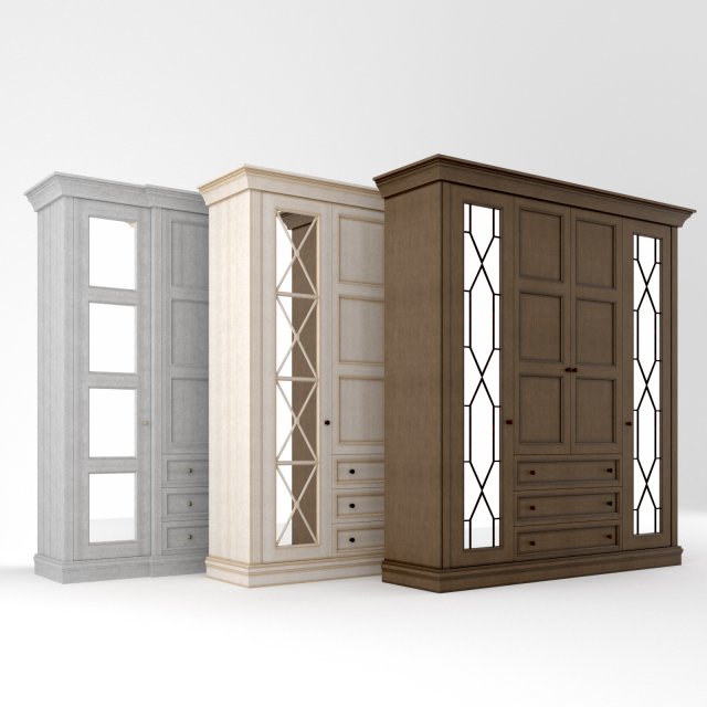 wood warderobe 3D Model .c4d .max .obj .3ds .fbx .stl .blend 