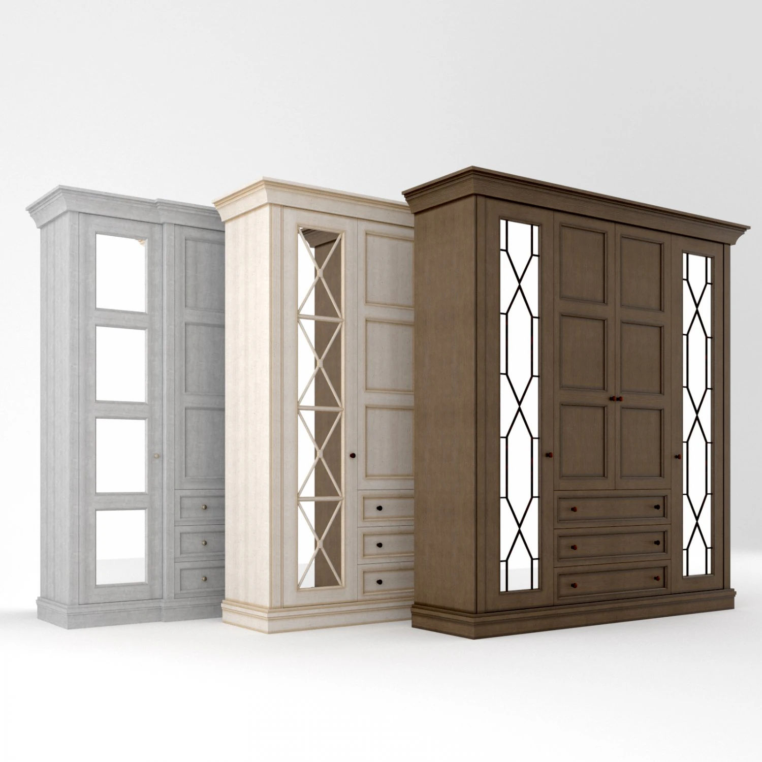 wood warderobe 3D Model .c4d .max .obj .3ds .fbx .stl .blend 