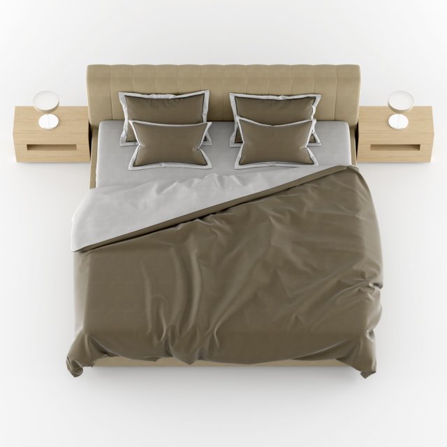 modern bed 1 3D मॉडल .c4d .max .obj .3ds .fbx .stl .blend