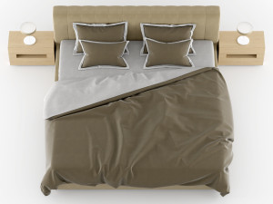 modern bed 1 3D Model