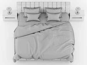 modern bed 1 3D Model