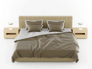 modern bed 1 3D Model