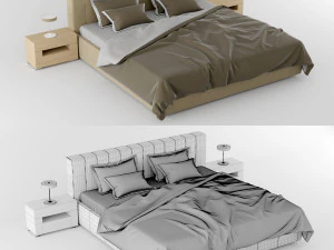 modern bed 1 3D Model