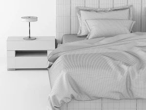 modern bed 1 3D Model