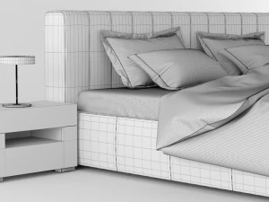 modern bed 1 3D Model
