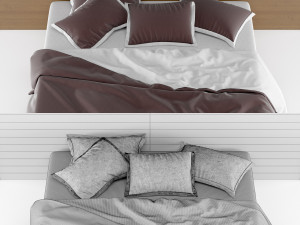 modern bed 2 3D Model