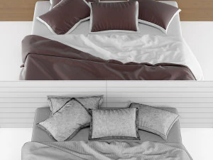 nowoczesne ł&oacute;żko 2 Model 3D