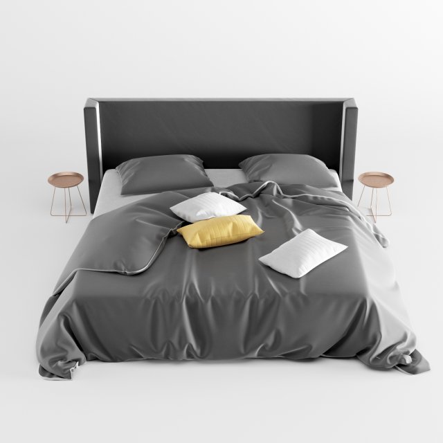 modern bed 3 Model 3D .c4d .max .obj .3ds .fbx .stl .blend 