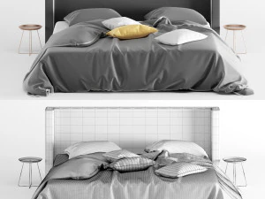 modern bed 3 3D Model