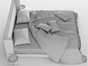 modern bed 3 3D Model