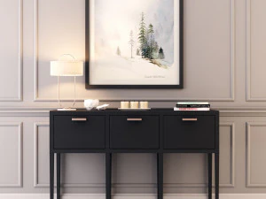 mesa console com decora&ccedil;&atilde;o Modelo 3D