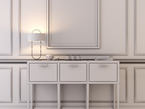 console table whith decor 3D Model