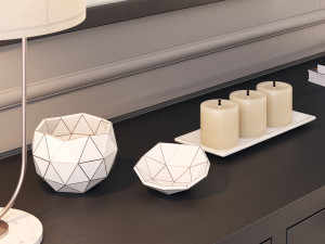 console table whith decor 3D Model