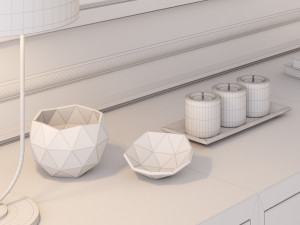 console table whith decor 3D Model