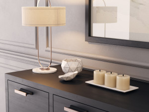 console table whith decor 3D Model