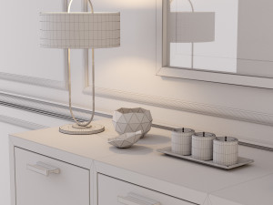 console table whith decor 3D Model