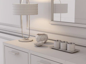 console table whith decor 3D Model