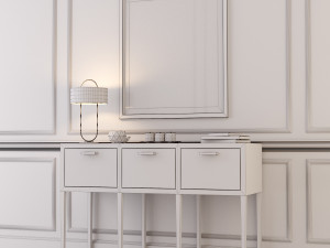 console table whith decor 3D Model