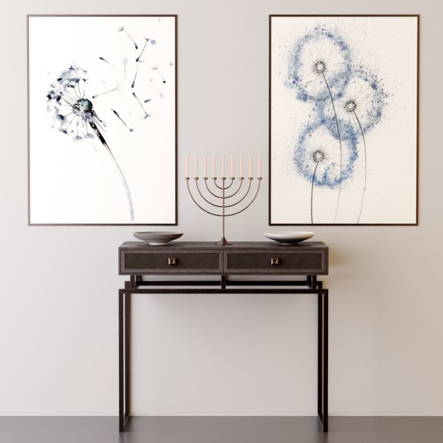 console table whith decor 6 3D मॉडल .c4d .max .obj .3ds .fbx .stl .blend 