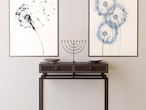 console table whith decor 6 3Dモデル