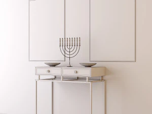 console table whith decor 6 3D Model