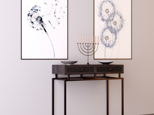 console table whith decor 6 3D मॉडल