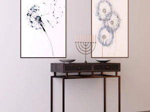 console table whith decor 6 3D Model