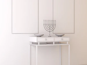 console table whith decor 6 3D Model
