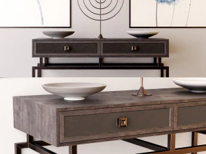 console table whith decor 6 3D Model