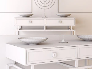 console table whith decor 6 3D Model
