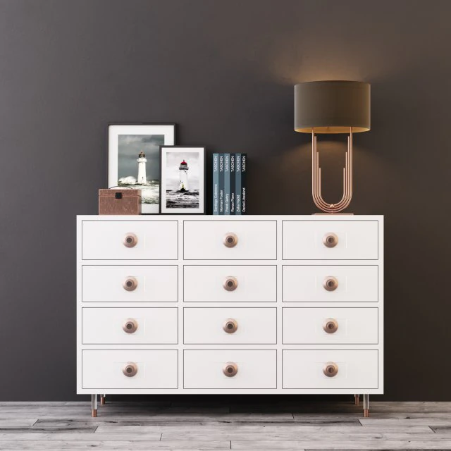 комод з елементами декору 3D Модель .c4d .max .obj .3ds .fbx .stl .blend