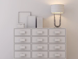 комод з елементами декору 3D Модель