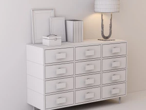 комод з елементами декору 3D Модель