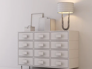 комод з елементами декору 3D Модель