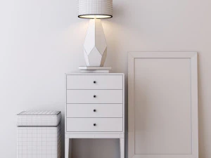 comode with decor 2 3D Model