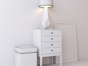 comode with decor 2 Modello 3D