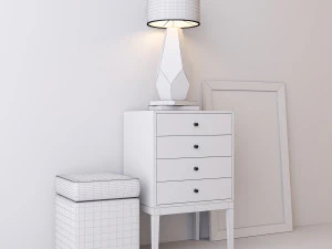 comode with decor 2 3D Model