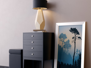 comode with decor 2 Modello 3D