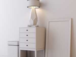 comode with decor 2 Modello 3D