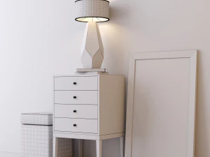 comode with decor 2 3D Model