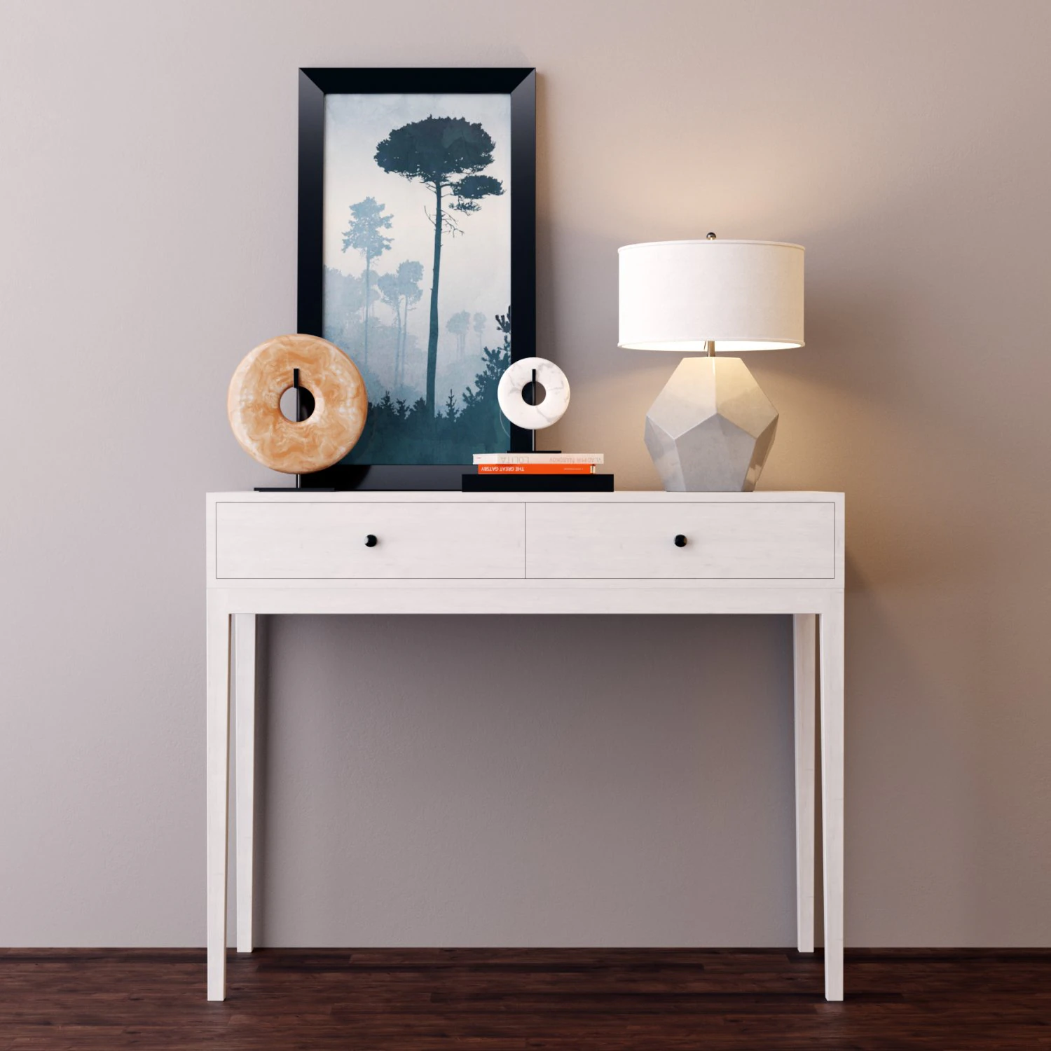 console table whith decor 5 3D Model .c4d .max .obj .3ds .fbx .stl .blend 