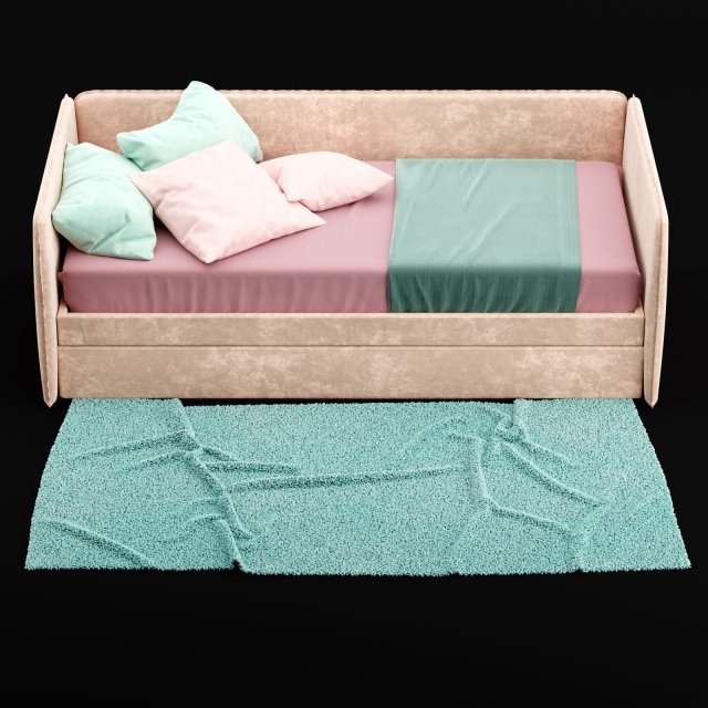 child bed 3D 模型 .c4d .max .obj .3ds .fbx .stl .blend 