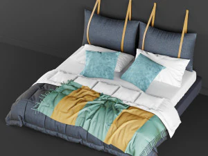 nowoczesne ł&oacute;żko 7 Model 3D