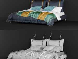 modern bed 7 Model 3D